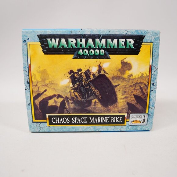 Warhammer 40K Chaos Space Marine Bike Games Workshop OOP Partially Built GW - Picture 1 of 6